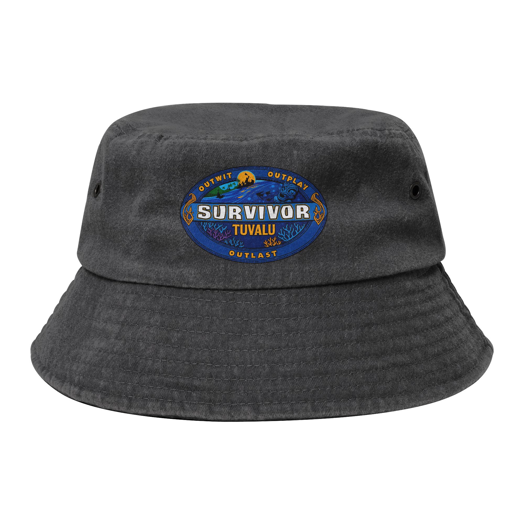 Outdoor Adventure Show - トラベルアドベンチャーゲームテレビ番組 S-Survivors バケットハット ユニセックス ダメージ加工コットン ホットサンハット