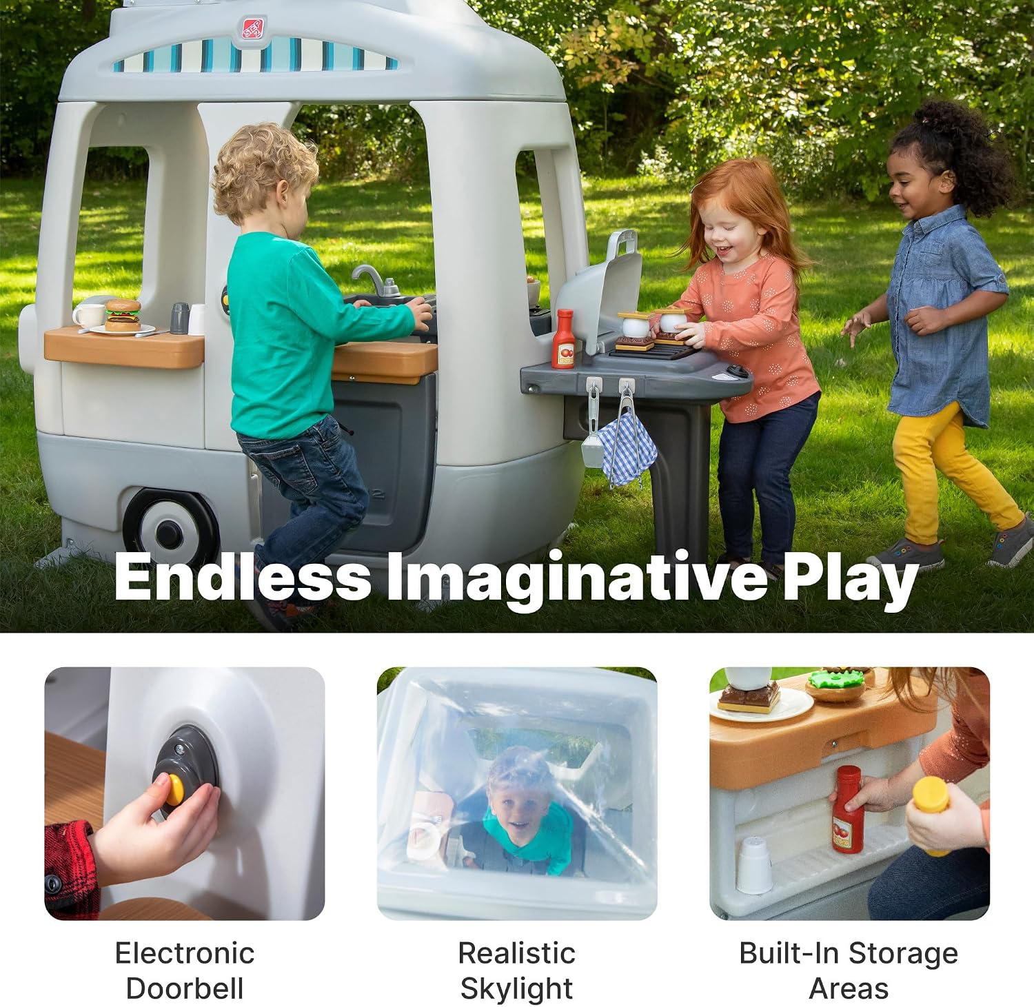 アドベンチャーキャンパーキッズプレイハウス、キッチン付き屋内 - Outdoor Adventure Toys For Kids のレビューと価格