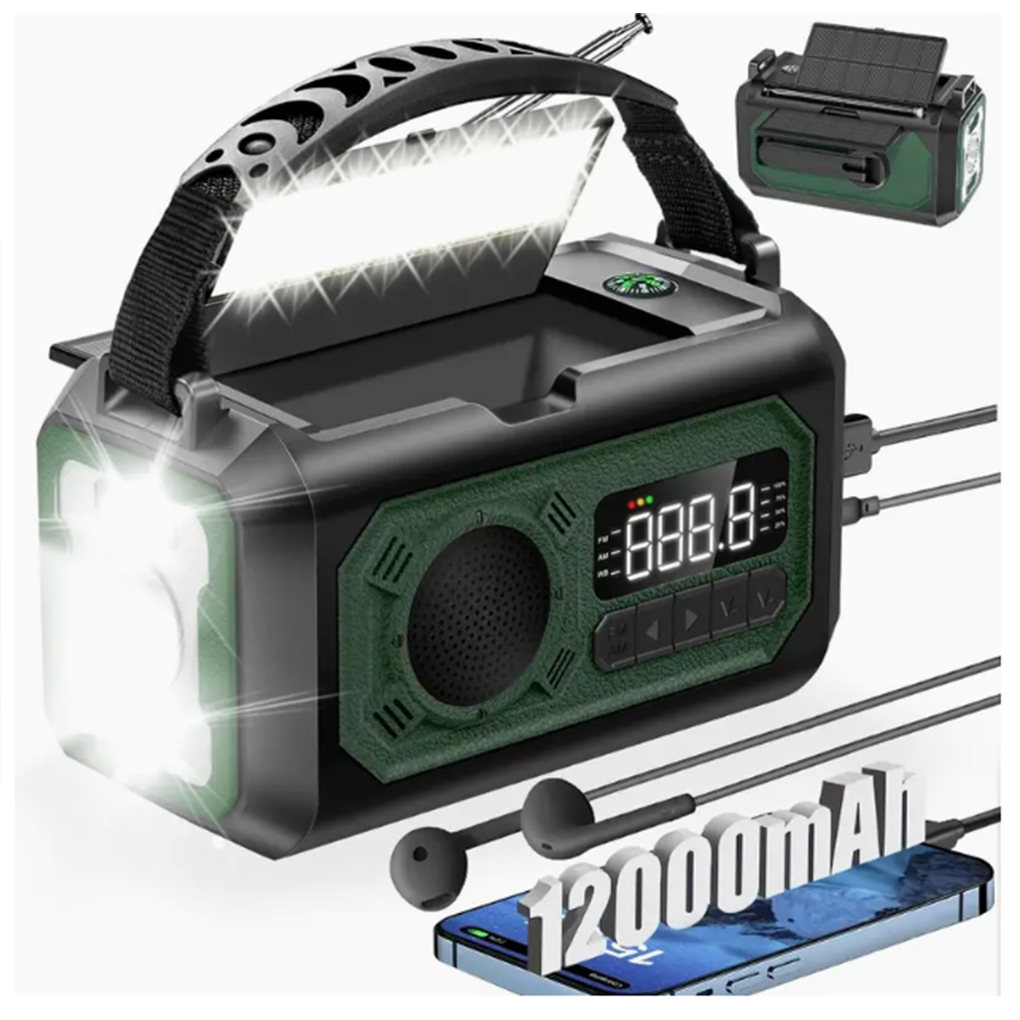 12000mAh 天気ラジオ AM/FM/NOAA 多機能ラ - Emergency Radio Solar のレビューと価格