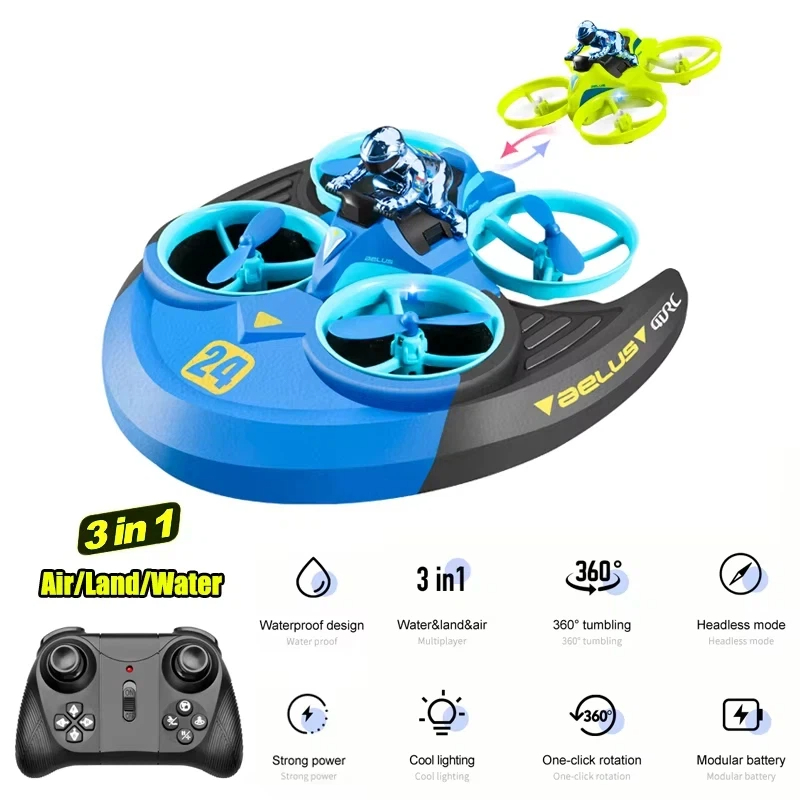 3-in-1陸海空RC航空機ヘリコプタースタントフライングカ - Outdoor Adventure Boys のレビューと価格