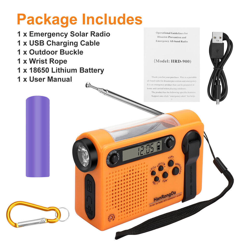天気緊急ラジオ AM/FM/SW ポータブルソーラー手回しラ - Emergency Radio Solar のレビューと価格