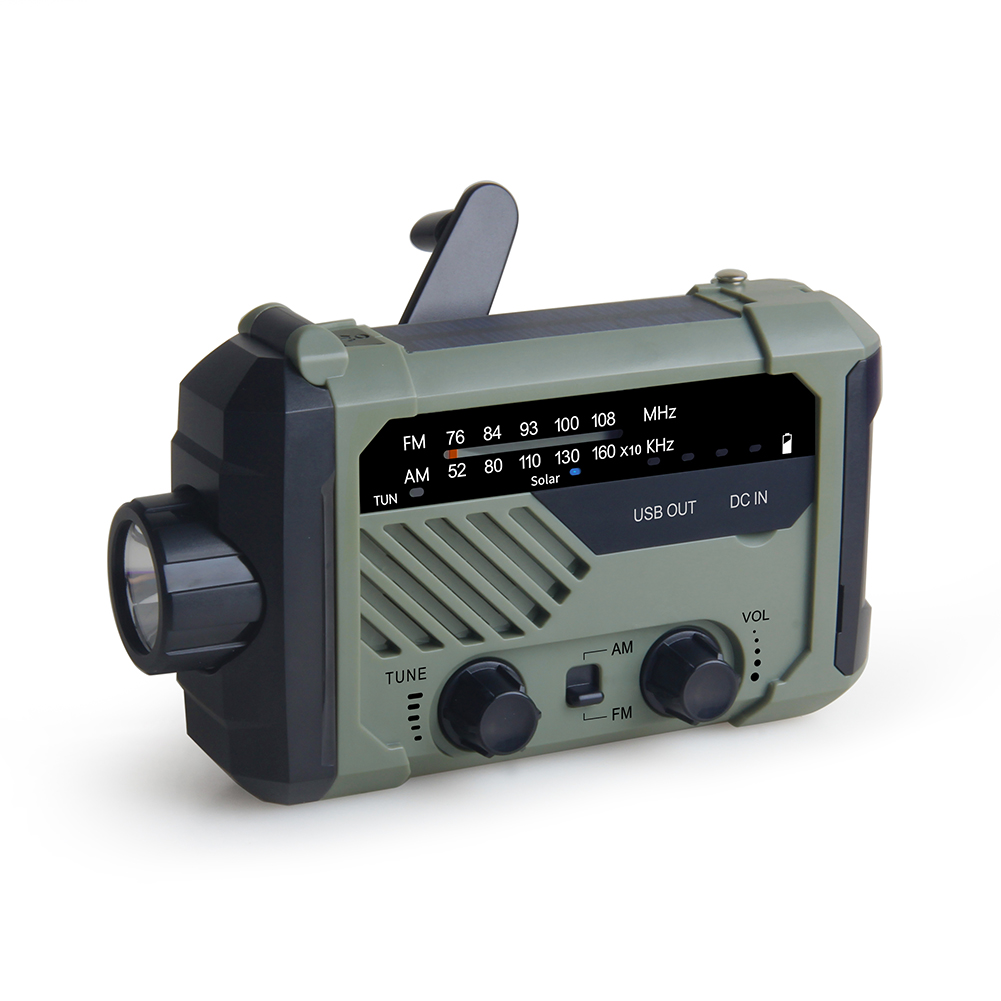 ハンドル付き緊急ソーラーラジオ、ポータブル 3 モード懐中電 - Emergency Radio Solar のレビューと価格