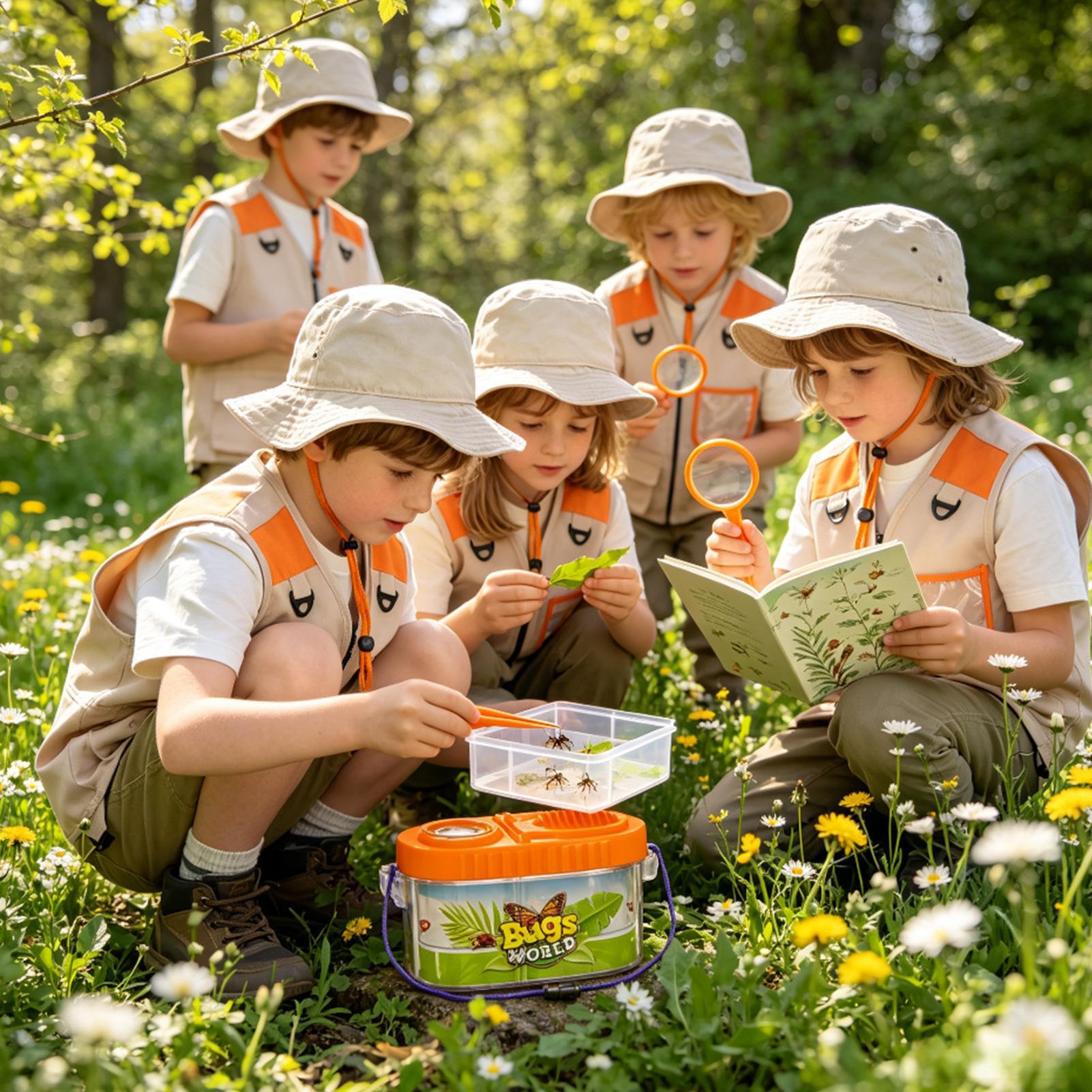 子供用アドベンチャーキット 虫眼鏡付き帽子 軽量科学キット  - Outdoor Adventure Boys のレビューと価格