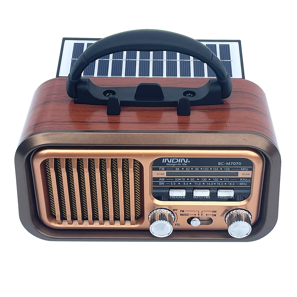 ポータブルAM FM SWビンテージラジオ、電話スタンド付き - Emergency Radio Solar のレビューと価格