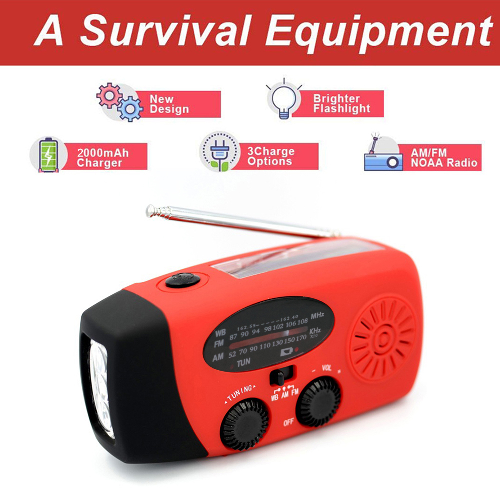 ポータブルソーラーハンドクランク,ラジオ,カメラ,fm,na - Emergency Radio Solar のレビューと価格