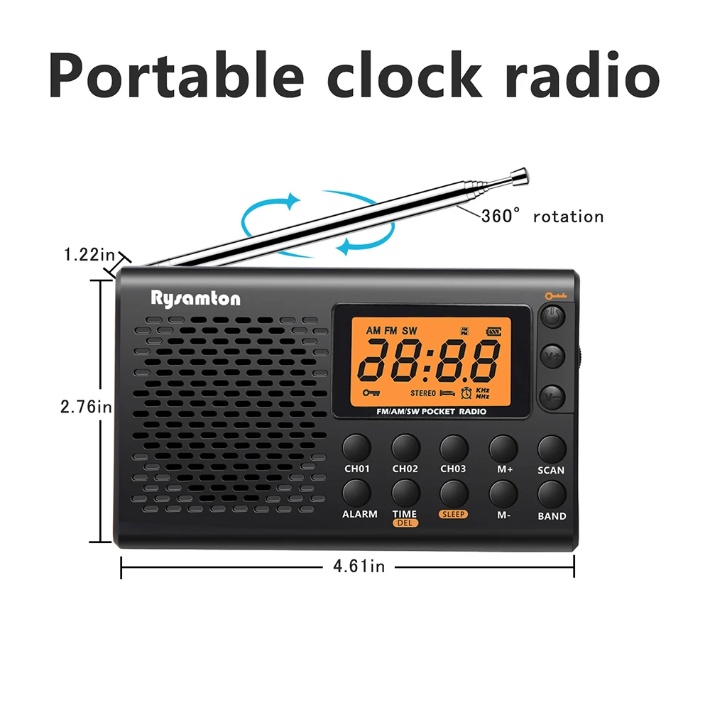 ポータブルバッテリーラジオ FM 短波デジタル時計ラジオ ス - Emergency Radio Solar のレビューと価格