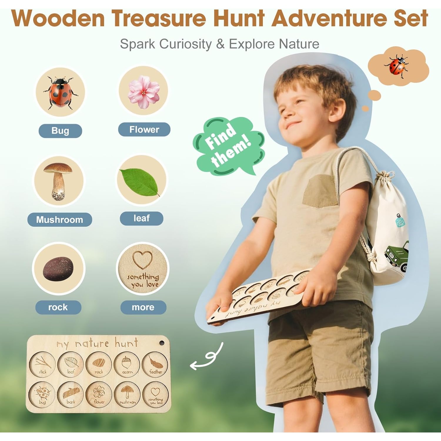 子供用虫捕りキット、虫箱、学習カード、観察ボード付き、屋外遊 - Outdoor Adventure Boys のレビューと価格